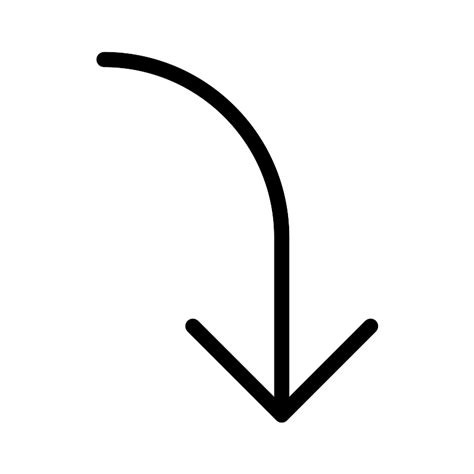 Arrow Bend Right Down Thin Vector SVG Icon - SVG Repo