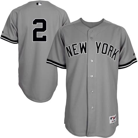 Majestic Derek Jeter New York Yankees Gray Authentic Jersey