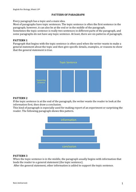 Pattern OF Paragraph - English For Biology, Week 13th Reni Ambarwati 1 ...