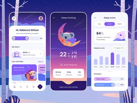 Sleep Monitoring App Design by Sina Hosseini on Dribbble