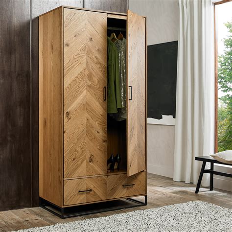 Riva Rustic Oak Double Wardrobe | Bedroom Furniture - Bentley Designs UK Ltd