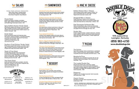 Double Dogs Restaurant menu in Nashville, Tennessee, USA