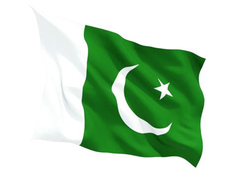 Fluttering flag. Illustration of flag of Pakistan