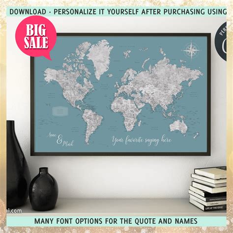 Personalized Printable World Map With Cities Piper Ed - vrogue.co