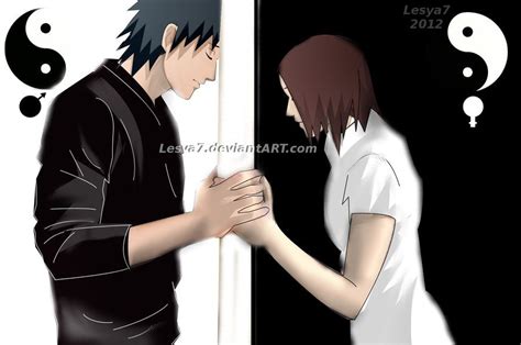 Obito and Rin: You and I are like black and white. | Rin, Black and white, Kiss pictures