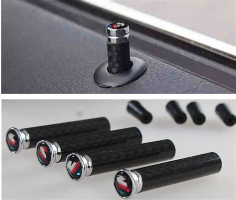 M Type Car interior Carbon Fiber Door lock pull pins pin knob knobs X4 ...