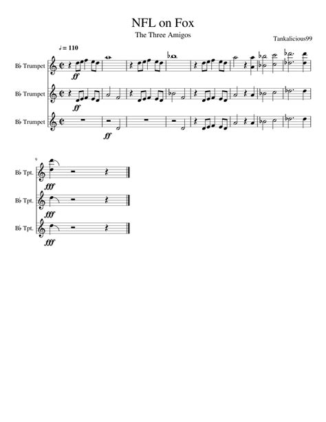 NFL on Fox Sheet music for Trumpet (In B Flat) (Mixed Trio) | Musescore.com