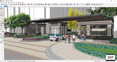 3D Sketchup Entrance gate B2 | CGTrader