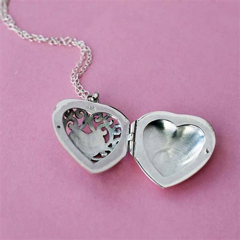 silver vintage heart locket necklace by martha jackson sterling silver ...