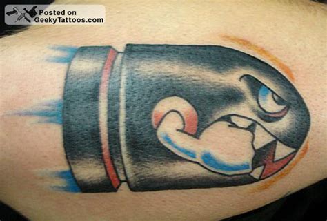 Gun and Bullet Bill Tattoo – Geeky Tattoos