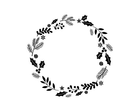 Christmas Wreath Silhouette Svg