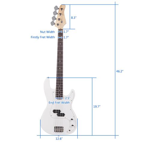 Fashion White Full Size 4-String Electric Bass Guitar Burning Fire ...