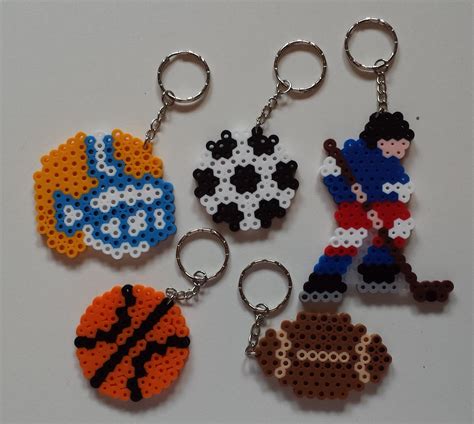 Sport keychains perler beads by Joanne Schiavoni | Perler beads designs, Perler bead patterns ...