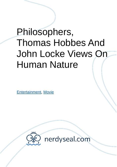 Philosophers, Thomas Hobbes And John Locke Views On Human Nature - 633 ...