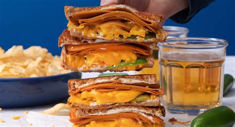 Jalapeño Popper Ham and Cheese Sandwiches - Tofurky Ham And Cheese Sandwich, Vegan Sandwich ...