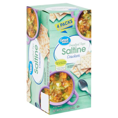 Great Value Unsalted Tops Saltine Crackers, 16 oz, 4 Count - Walmart.com