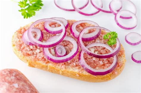 Sandwich With German Mettwurst Stock Photo - Image of pink, preserved: 13203848