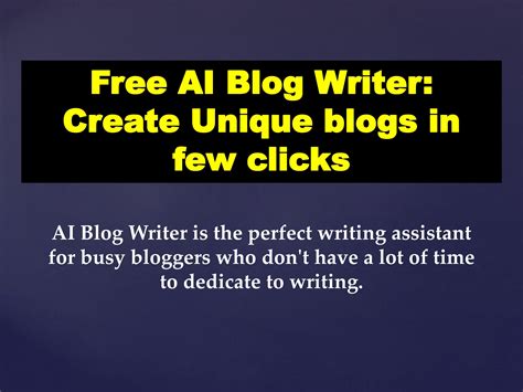 Free AI Blog Writer- Best Blog Writing Assistant for Bloggers by ...