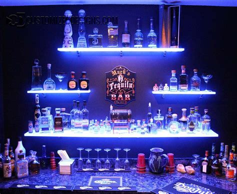 LED Lighted Shelves | Back Bar Shelving For Home Bars & Restaurants | Bar shelves, Man cave home ...