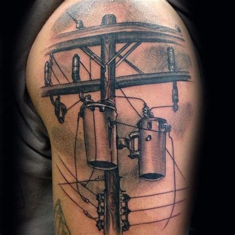 50 Lineman Tattoos For Men - Electrical Design Ideas