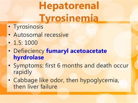 Tyrosinemia Symptoms