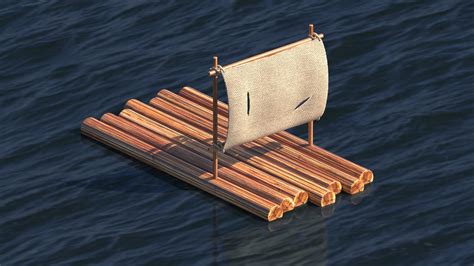 3D wooden raft - TurboSquid 1641940