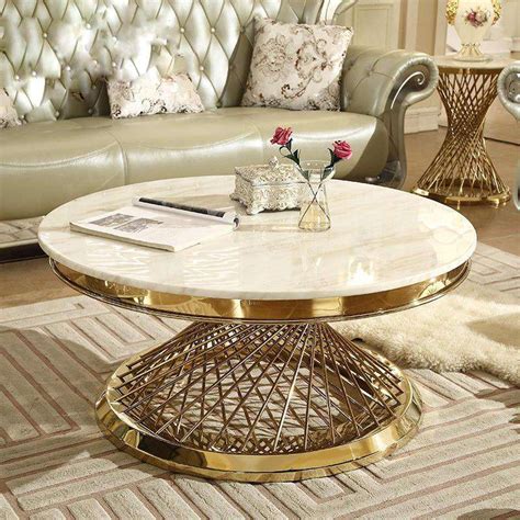 Italian style modern marble coffee table large round luxury living room ...