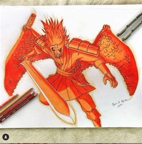 A drawing of Itachi's susanoo I did last year : r/Naruto