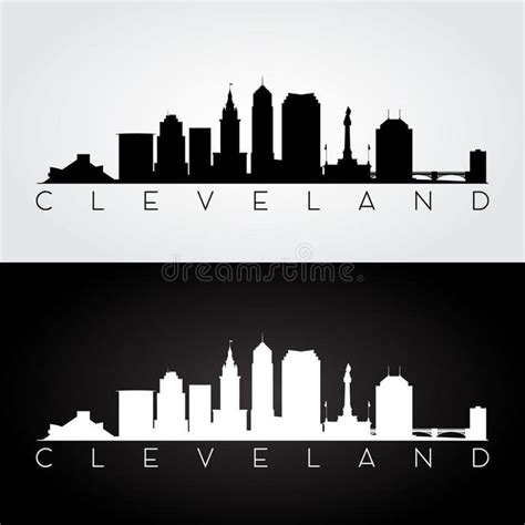 Cleveland Skyline Silhouette Stock ... | Cleveland skyline, Skyline silhouette, Skyline artwork