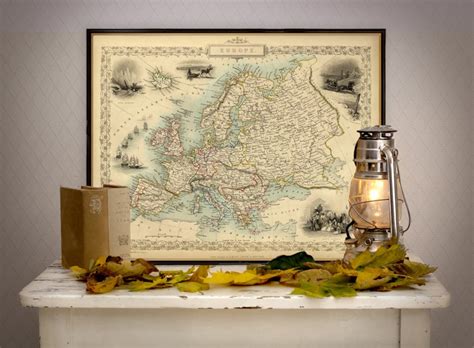 Antique Europe Map Old Map of Europe Archival Print on Paper or Canvas - Etsy