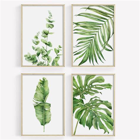 Botanical Prints Set of 4 - Botanical Wall Art - A&M Natural Living