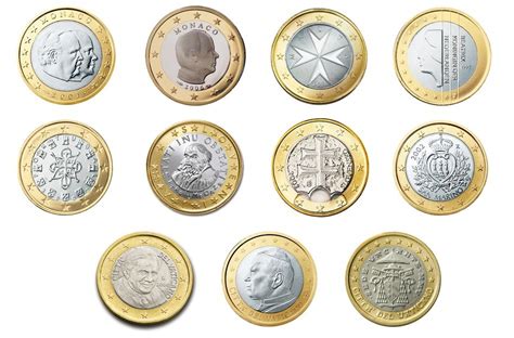 Euro 1 coin currency money different countries free image download