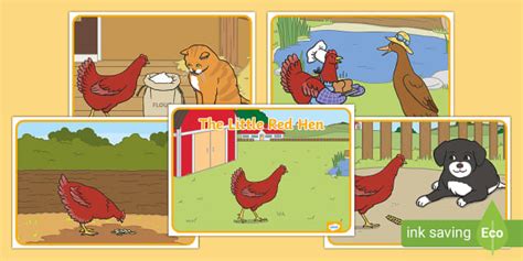 The Little Red Hen Story Sequencing (teacher made) - Twinkl