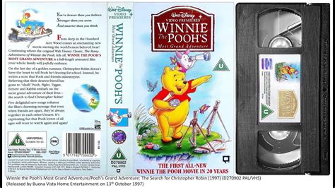 Winnie The Poohs Most Grand Adventure Uk Vhs And Dvd Promo Available ...