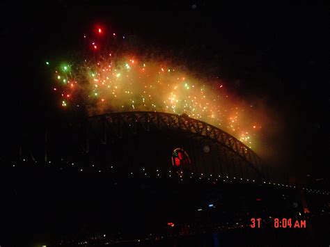 Fireworks from the Harbor Bridge Sydney Australia-Countdown to 2008 Harbor Bridge, Sydney ...