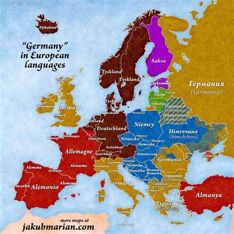 Names of Germany in European languages | European languages, European map, Language map