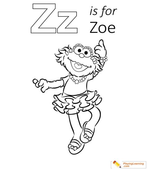 Z Is For Zoe Coloring Page 01 | Free Z Is For Zoe Coloring Page