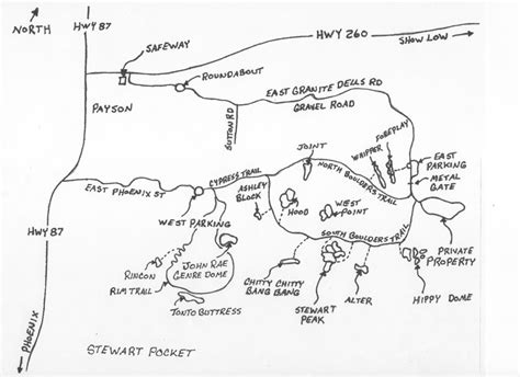 Hand drawn map of the area.