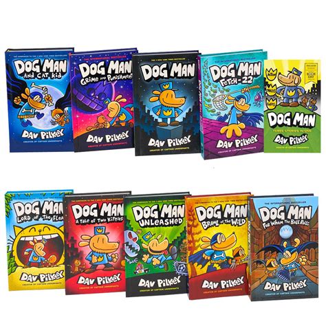 Dav Pilkey 10 Books Collection Set Adventures of Dog Man Series Inc Wo ...