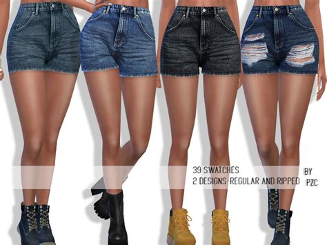 The Sims Resource - High Waisted Summer Denim Shorts