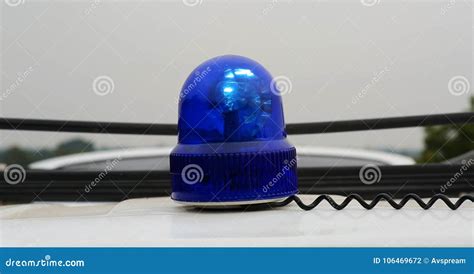 Blue Siren Signal Lamp for Warning, Flashing Light on Vehicle, Industry Detail Stock Photo ...