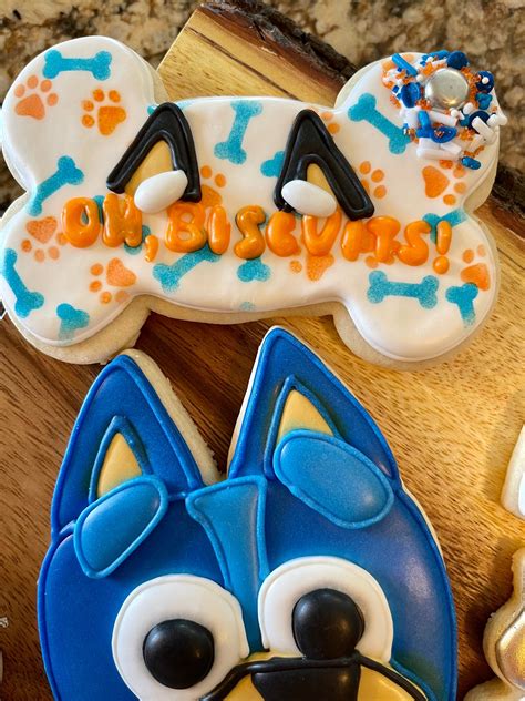 1 Dozen Blue Dog Inspired Cookies Party Cookies Bluey | Etsy