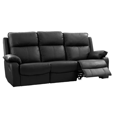 Genuine Leather Recliner Sofa with Detail Stitching *CLEARANCE - Final — CorLiving Furniture CA