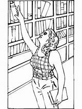 Librarian coloring Pages sketch template