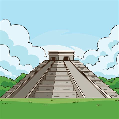 Mayan Temples Drawings