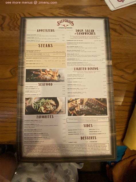 Menu at Saltgrass Steak House steakhouse, Omaha