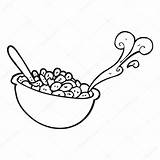 Cereal Bowl Coloring Page Sketch sketch template