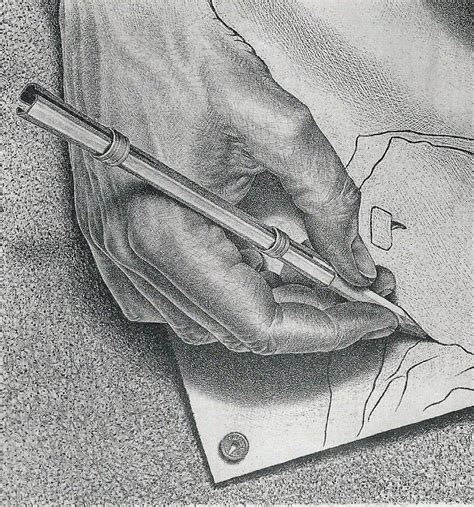 Large M.C. Escher Print drawing Hands M.C. Escher | Etsy