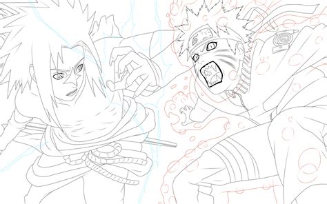 Sasuke VS Naruto Lineart by NarutoAN98 on DeviantArt