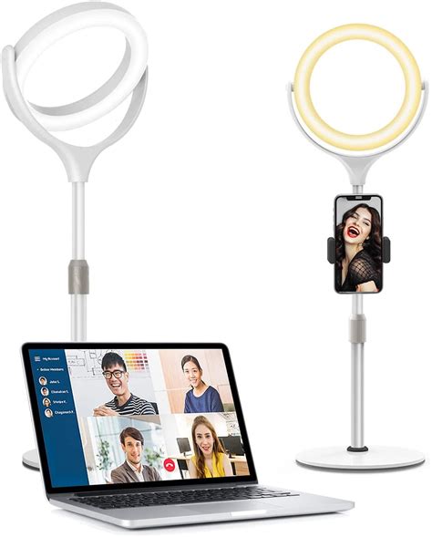 Buy Video Conference Lighting, 8 Desktop Ring Light with Stand Laptop ...